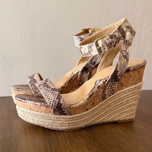 Adrienne Vittadini Snakeskin Wedge Sandals